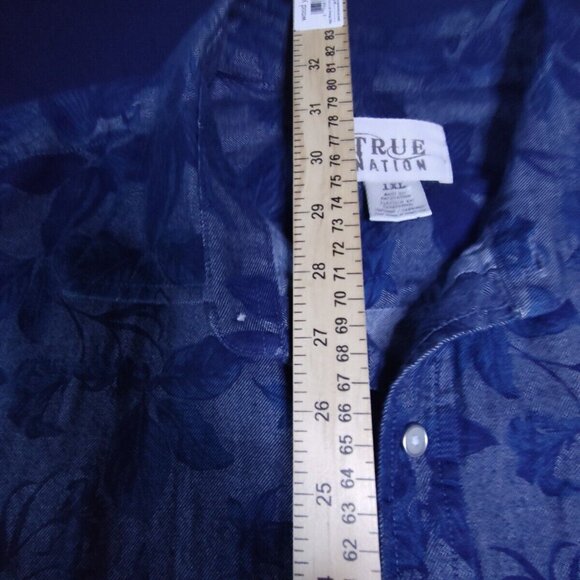 True Nation Men's Floral Shirt‎ 2XLT Tropical Hawaiian 100% Cotton - Picture 3 of 6